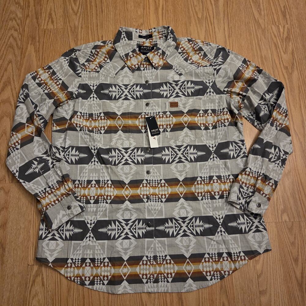 Ariat Pendleton Women Relaxed Fit Long Sleeve Western Button Up Shirt Large NWT